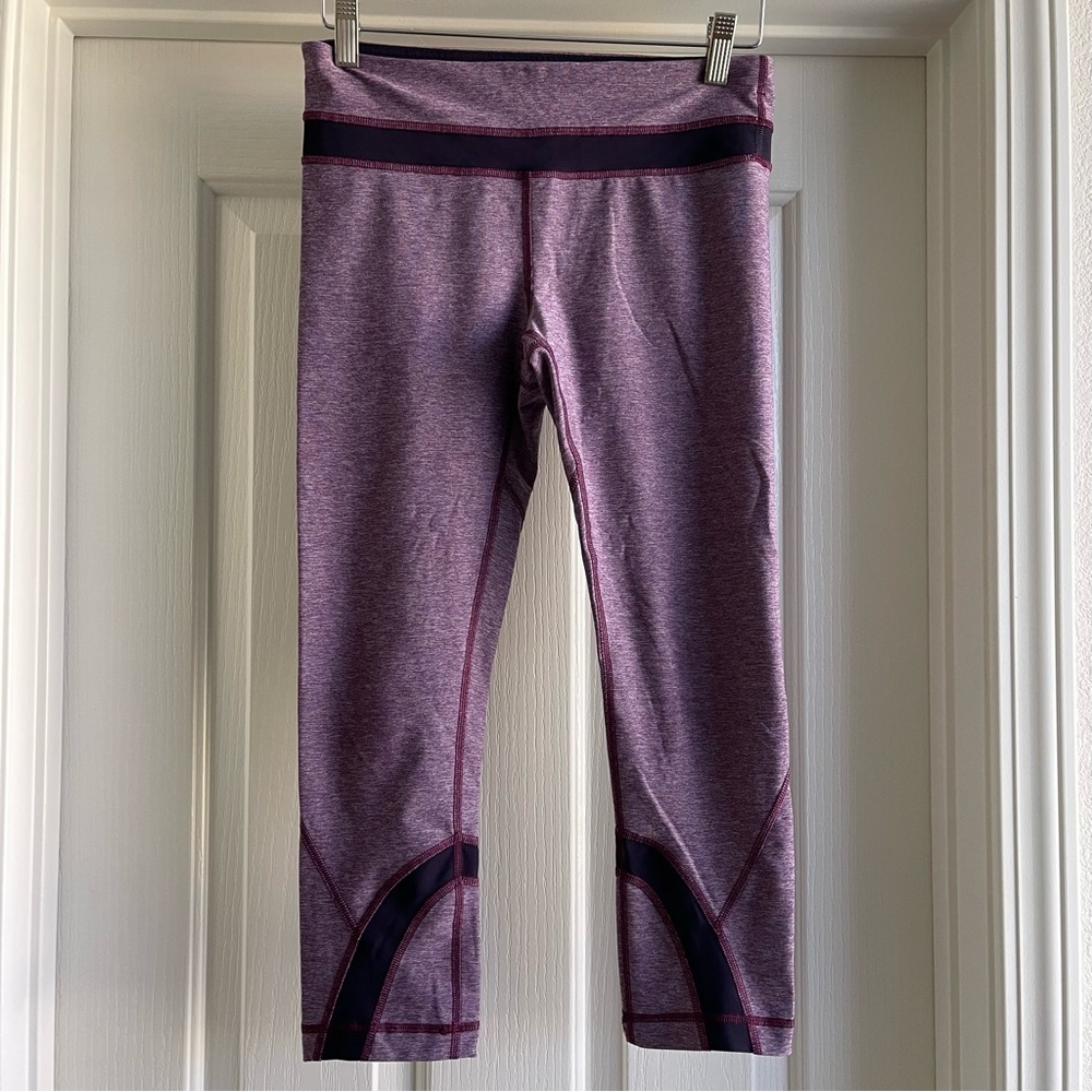Lululemon Leggings Womens Size 6 Run Inspire Crop II Luxtreme Heathered Berry